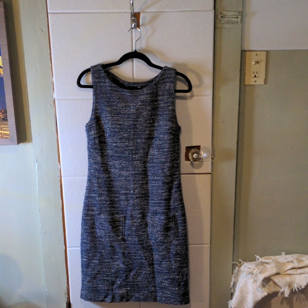 Banana Republic Size 6 Navy Tweed A-line Dress